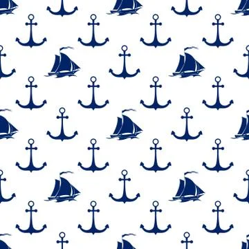 Seamless Maritime Pattern 스톡 일러스트