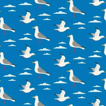 Seamless maritime pattern Stock Illustration