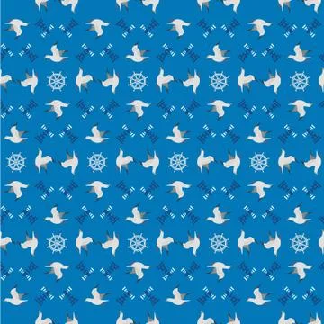 Seamless maritime pattern Stock Illustration