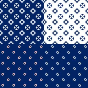 Seamless Maritime Pattern with Lifebuoy 스톡 일러스트