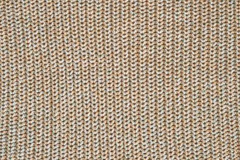 Seamless marl wool knitting pattern. White and light brown with green threa.. Stock Photos