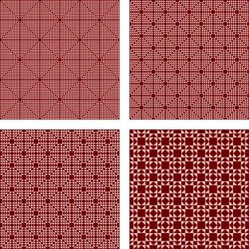 Seamless maroon triangle pattern set Иллюстрация