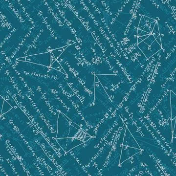 Seamless math elements on school board. EPS 10 Stock Illustration