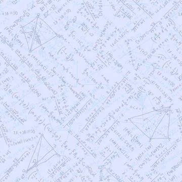 Seamless math elements on school board. EPS 10 Illustrazione stock