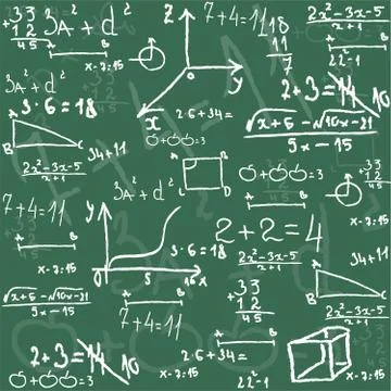 Seamless math elements on school board. Stock Illustration