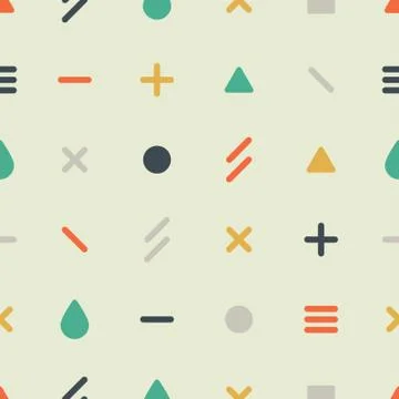 Seamless mathematic symbols background Stock Illustration