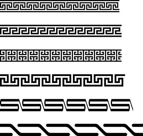Seamless meander or Maze border on isolated white background. Stock Illustration