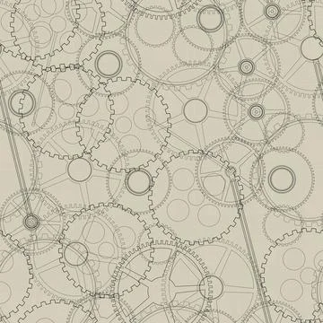 Seamless mechanical gear Seamless pattern, texture with mechanical gear an... Stock Photos
