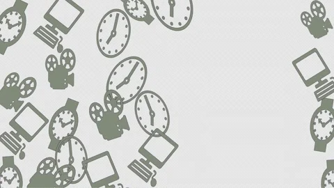 Seamless Media, Time, and Technology Pattern Loop.  Stock Footage 319082422