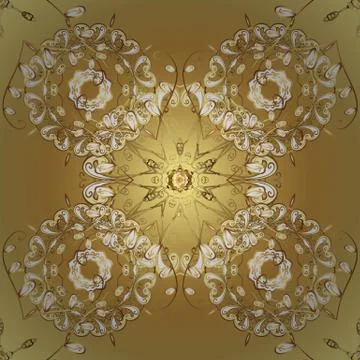 Seamless medieval floral royal pattern. Good for greeting card for birthday, inv Stock Illustration