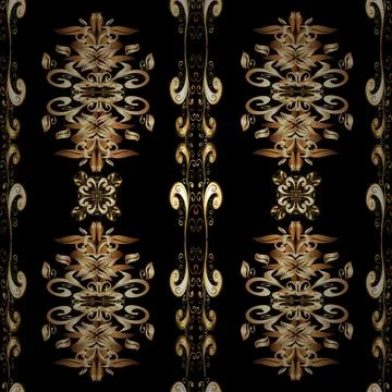 Seamless medieval floral royal pattern. Good for greeting card for birthday, inv Stock Illustration