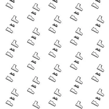 Seamless men pattern shoes design on white background Stock Illustration
