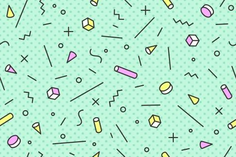 Seamless mephis graphic pattern 80s-90s trendy styles Stock Illustration