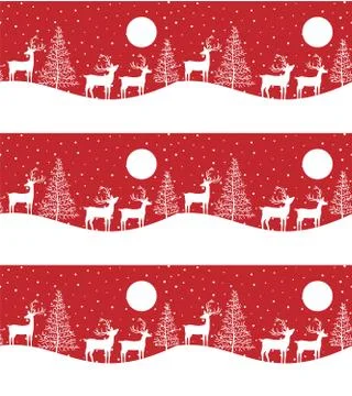 Seamless Merry Christmas pattern with deers, winter abstraction. Forest backg Stock Illustration