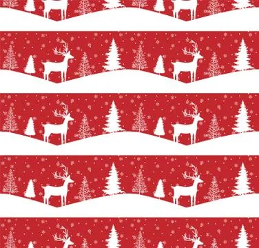 Seamless Merry Christmas pattern with deers, winter abstraction. Forest backg Stock Illustration