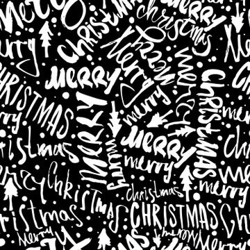 Seamless Merry Christmas pattern Stock Illustration