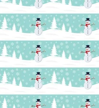 Seamless Merry Christmas pattern winter abstraction. Forest background. Endle Stock Illustration