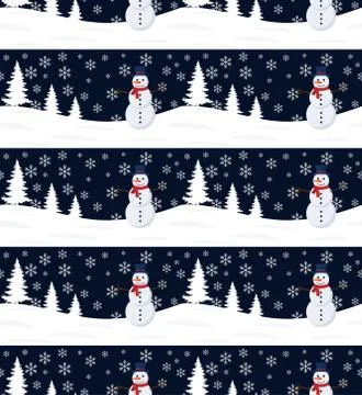 Seamless Merry Christmas pattern winter abstraction. Forest background. Endle Stock Illustration