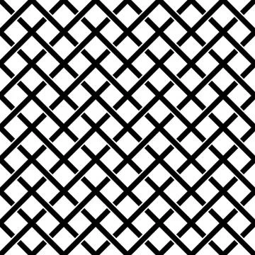 Seamless mesh, grid, cage pattern. Truchet tiled background. Geometric backdr Stock Illustration