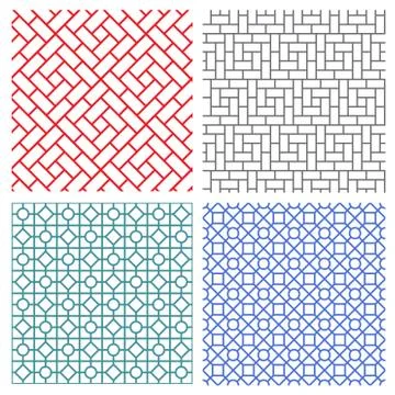 Seamless mesh line pattern in korean style Stock Illustration