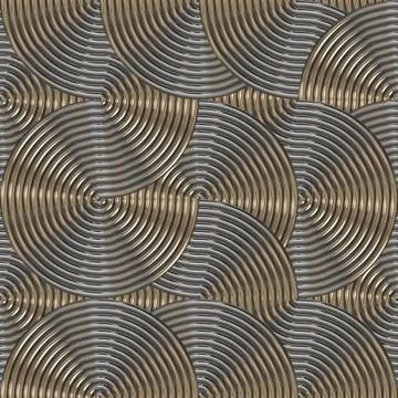 Seamless  metal concentric pattern Stock Illustration