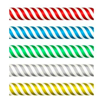 Seamless metallic stripped bars in several bright colors. Stock Illustration