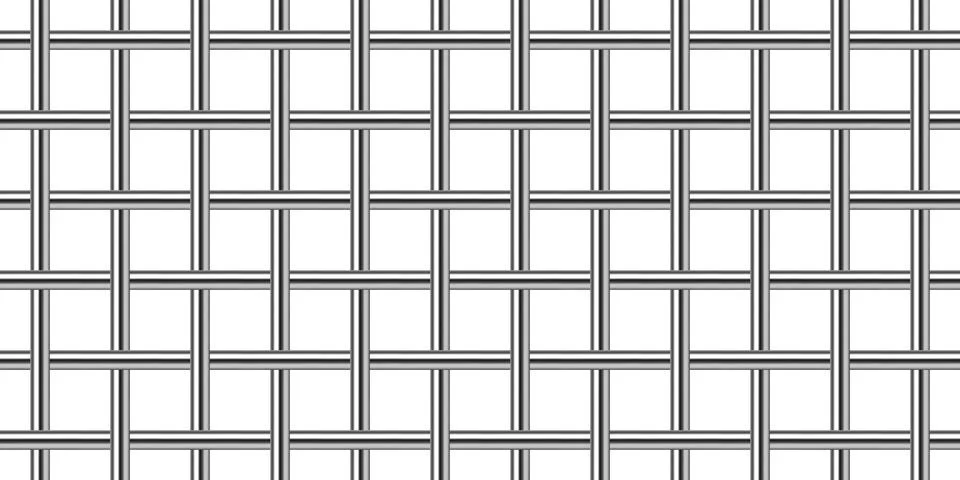 This seamless metallic wire mesh pattern vector features a realistic steel gr Illustrazione stock