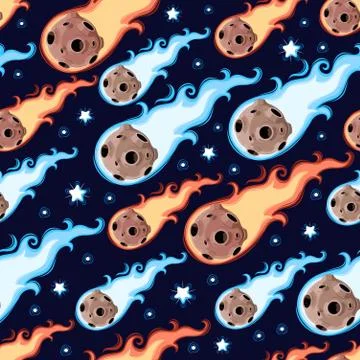 Seamless meteor rain Stock Illustration