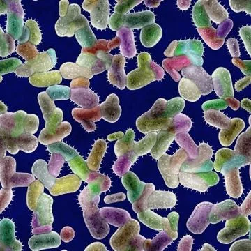 Seamless  microorganisms pattern Stock Illustration