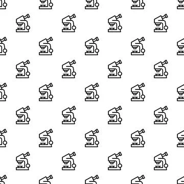 Seamless microscope pattern symbolizing science and research background Stock Illustration