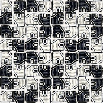 Seamless minimal geo shape pattern design. Neutral pastel color in fresh paper Stock Illustration