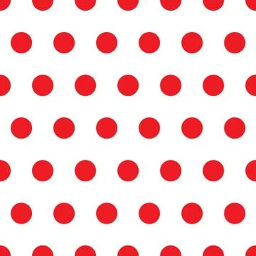 Seamless minimal red round shape dot on white background pattern. Vector illu Stock Illustration