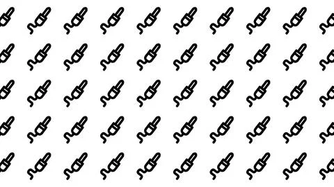 Seamless minimalist audio jack plug icon pattern on white background for mu.. Illustrazione stock