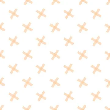 Seamless minimalist cross pattern repeating on white background Stock Illustration