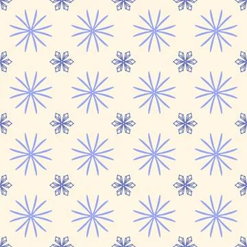 Seamless Minimalist Floral Star Pattern in Pastel Tones Stock Illustration