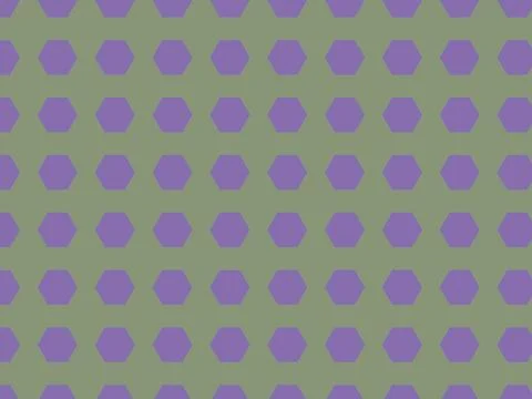 Seamless minimalist geometric pattern featuring purple hexagons on a sage g.. Illustrazione stock
