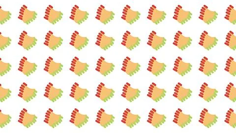 Seamless minimalist pattern with abstract geometric icons in red and green .. Stock Illustration