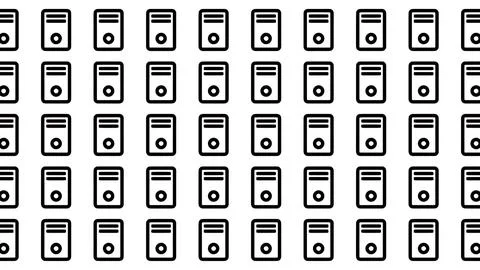 Seamless minimalist pattern featuring computer tower icons for technology a.. 스톡 일러스트