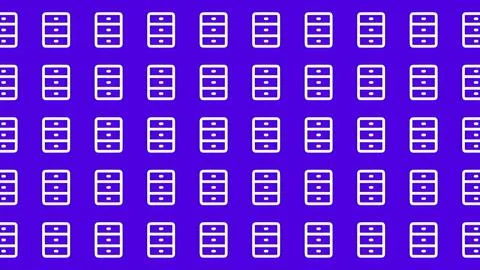 Seamless minimalist pattern of white cabinet drawer icons on a vibrant purp.. Stock Illustration