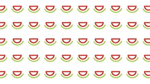 Seamless minimalist watermelon fruit pattern on white background for summer.. Stock Illustration