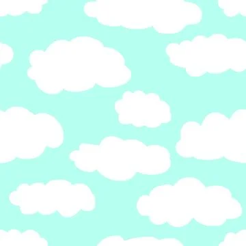 Seamless minimalistic cloud pattern Stock Illustration