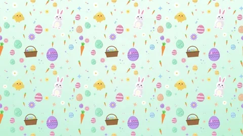 Seamless mint pattern of Easter bunnies Vídeos de archivo 348618659