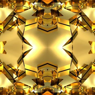 Seamless mirror texture with golden elements and solar reflection.  Stock Illustration