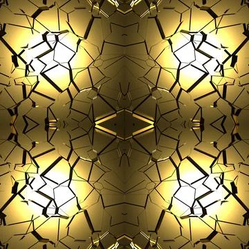 Seamless mirror texture with golden elements and solar reflection.  Illustrazione stock