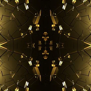 Seamless mirror texture with golden elements and solar reflection.  Stock Illustration