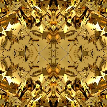 Seamless mirror texture with golden elements and solar reflection.  Stock Illustration