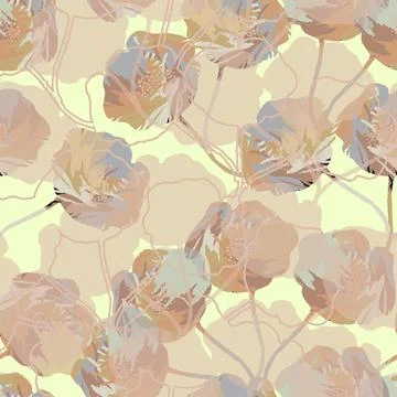 Seamless mixed abstract flowers pattern background , greeting card or fabric Illustrazione stock