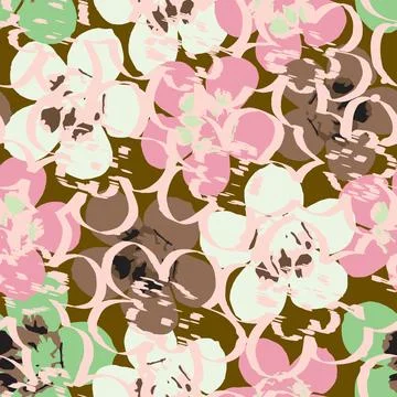 Seamless mixed abstract hand drawn flowers pattern background , greeting ca.. Stock Illustration