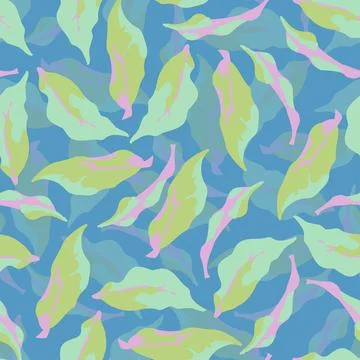 Seamless mixed abstract leaves background , greeting card or fabric Stock Illustration