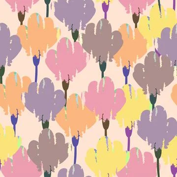 Seamless mixed colourful flowers pattern background , greeting card or fabric Stock Illustration